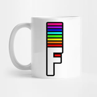 Rainbow Letter, F Mug